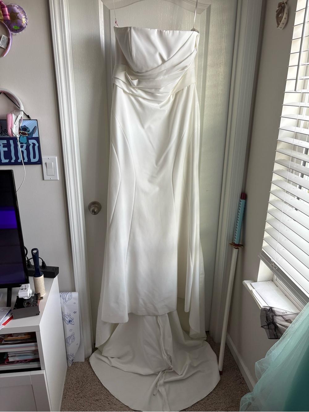 Vow’d Cruise Strapless White Bridal Gown with Draped Bodice
